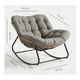 thumbnail image 2 of Silla Mecedora Boho Papasan Nido + Reposa Pies Moderna GRIS, 2 of 5