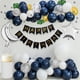 thumbnail image 1 of Set, Boy Girl Birthday Decorations, 30th 40th 50th Women Men Birthday Balloon, Black Golden Happy Birthday Banner, Navy Blue, White, Metallic Golden Balloon Garland Kit With Palm Leaves, Moon Foil Bal, 1 of 2