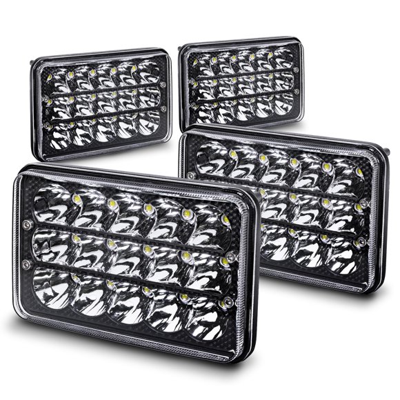 Faros LED TRUE MODS, 4 unidades, negros, 15 x 10 x 15 cm, 45 W, H4