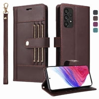 Foxdock Funda Tipo Cartera Para Samsung Galaxy A13 4G – Cubierta De Cuero Pu Con Múltiples Ranuras, Bolsillo Para Efectivo Y Correa De Muñeca