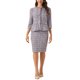 thumbnail image 2 of INSPIRE CHIC Conjunto de Traje de Tweed de 2 Piezas para Mujer Conjunto de Atuendo de Maestra para Regreso a Clases Chaqueta de Manga 3/4 con Botones Falda Lápiz Púrpura S, 2 of 6