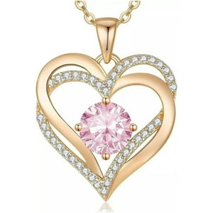 Collar Heshpaws Love Pendant Con Piedra De Nacimiento Plata