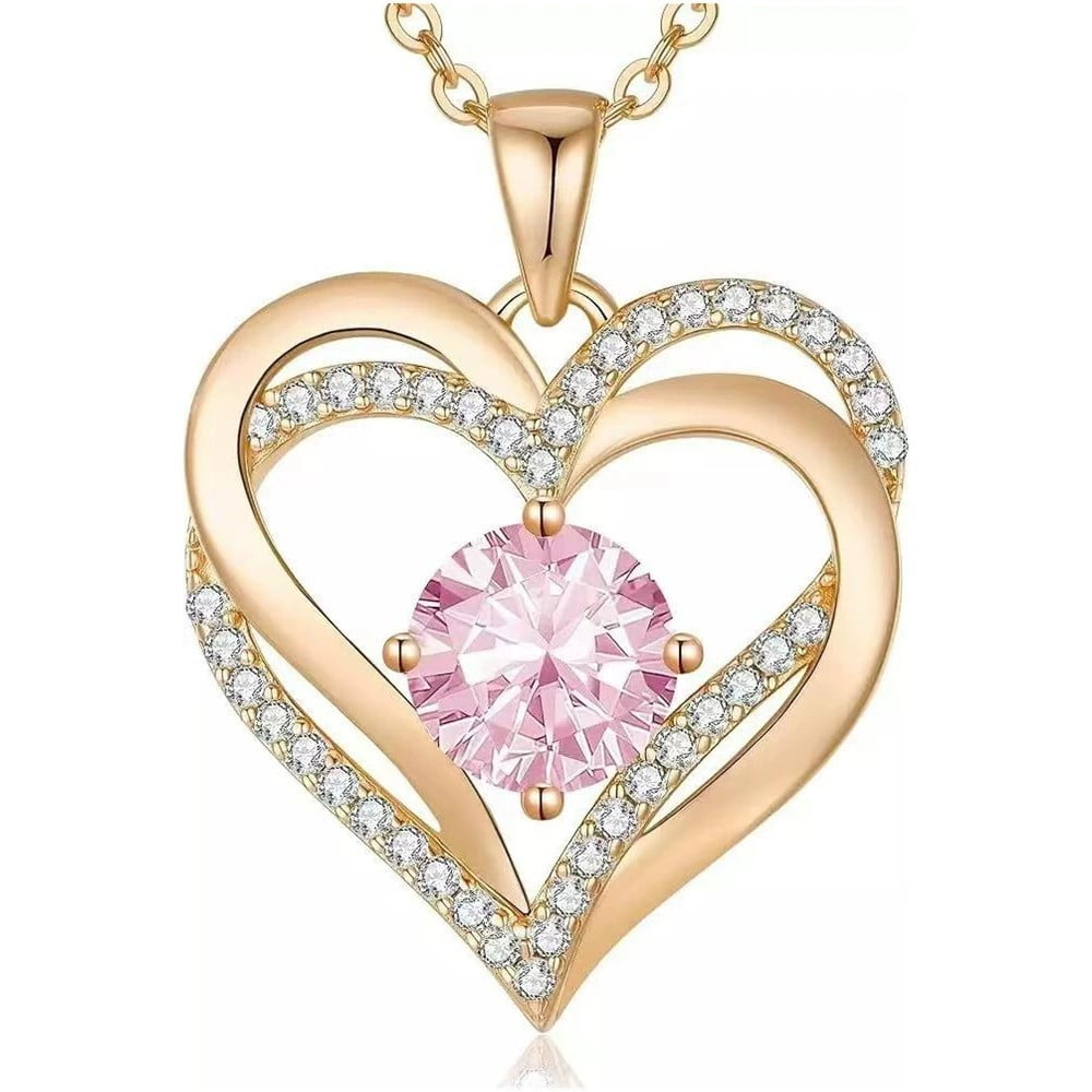 Collar Heshpaws Love Pendant Con Piedra De Nacimiento Plata