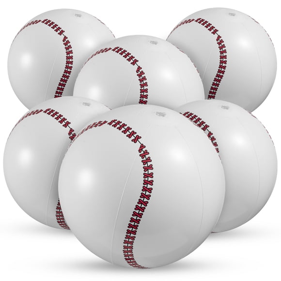 Pelotas Inflables de Playa de Béisbol KiddieLoot Paquete de 6 de 25 cm