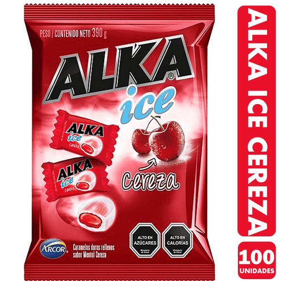Alka Ice Sabor Mentol Cereza (Bolsa Con 100 Unidades)