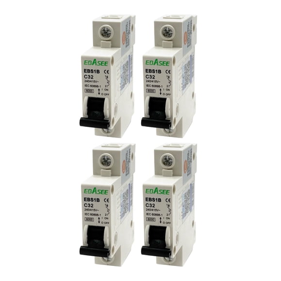 Pack 4 Interruptor Automático Ebasee 1x 32a Curva C 6ka Sec