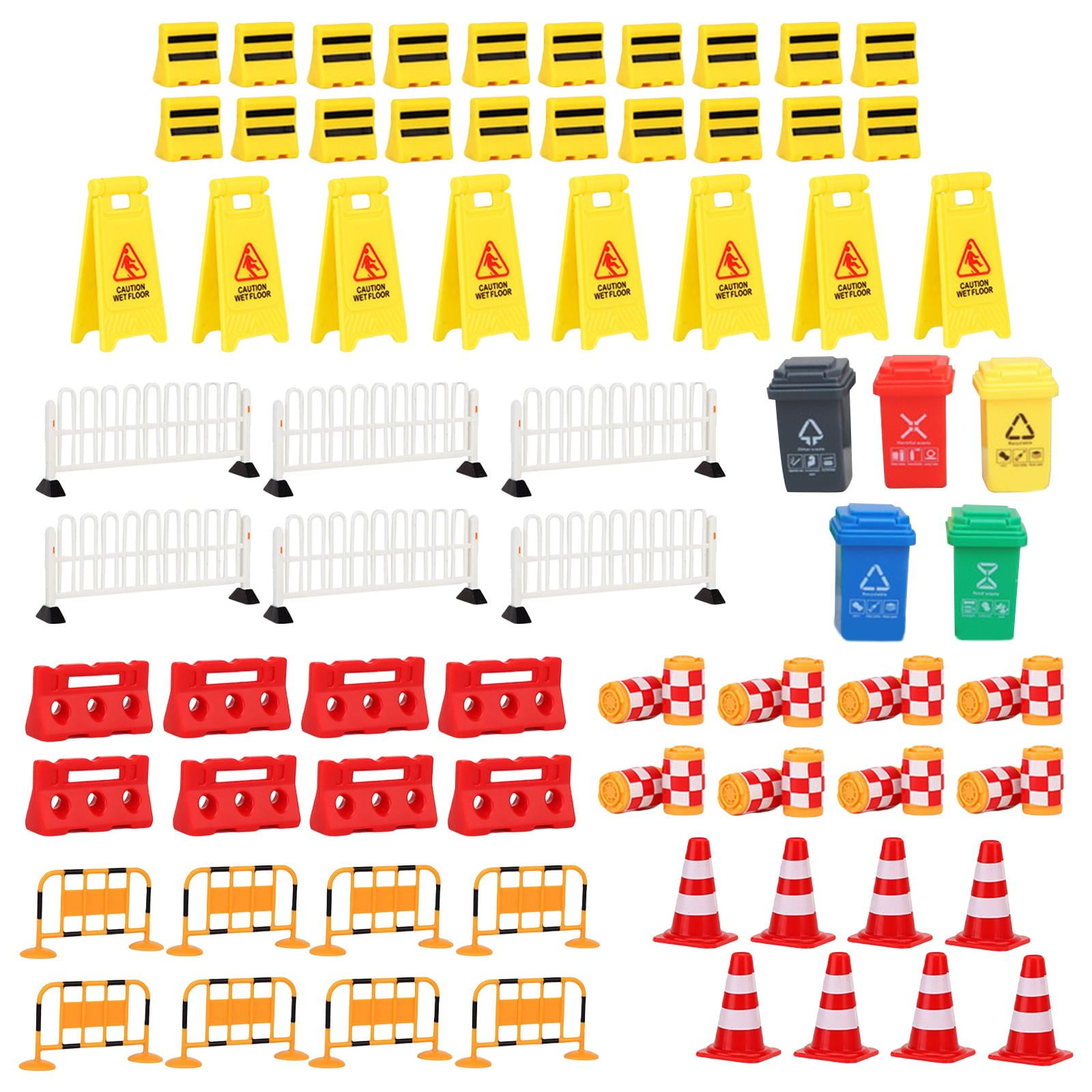 Magideal - Juguetes De Señales De Tráfico, Juguetes Educativos Para Edades Tempranas, Modelo Diy, Juego De Señales De Escena, Perfecto Para Juego De Coches 67 Miniseñales De Tráfico