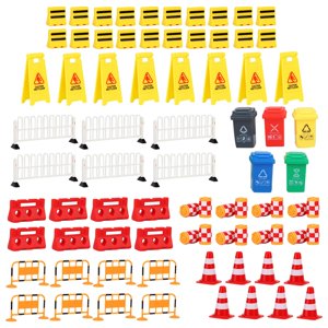 Magideal - Juguetes De Señales De Tráfico, Juguetes Educativos Para Edades Tempranas, Modelo Diy, Juego De Señales De Escena, Perfecto Para Juego De Coches 67 Miniseñales De Tráfico