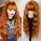 thumbnail image 2 of Peluca naranja larga con Bangs,Pelucas onduladas de jengibre para mujeres,Peluca naranja sintética resistente al calor de 26 pulgadas para uso diario de la fiesta Cosplay, 2 of 3