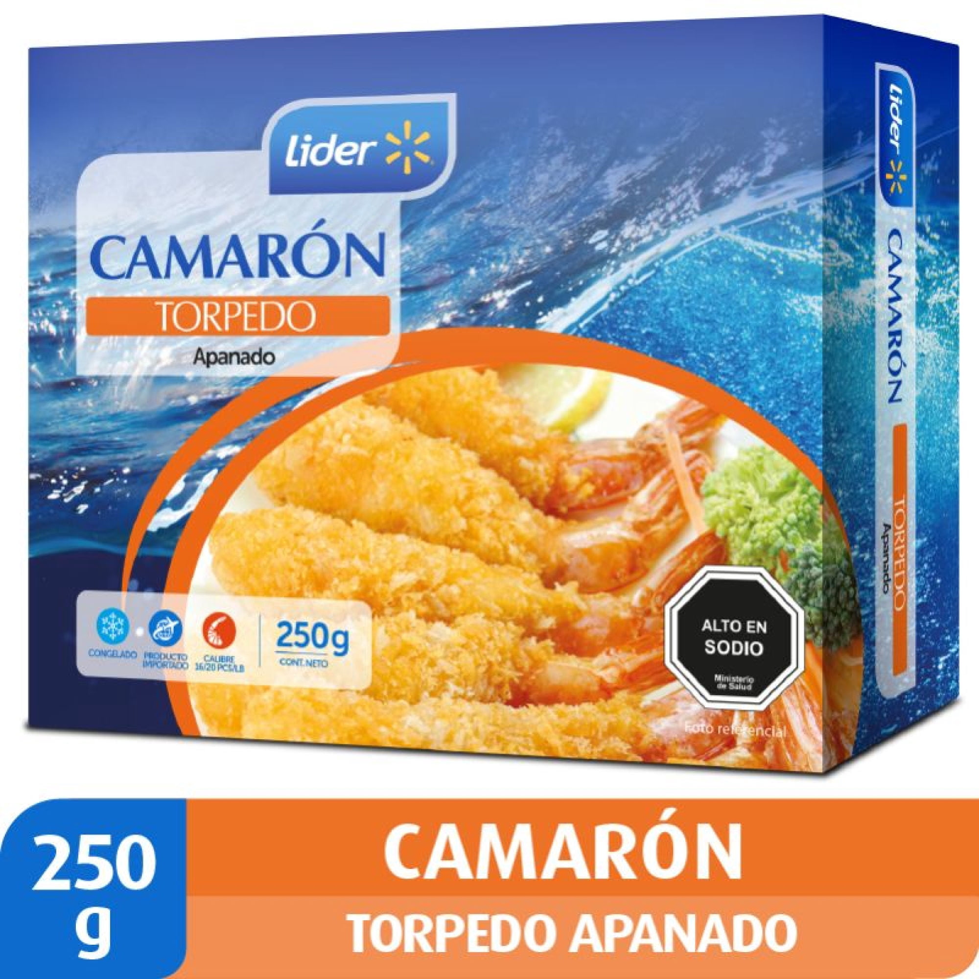 Camarón Torpedo Apanado 250 g Lider