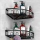 thumbnail image 3 of Carrito de ducha Kerisgo Corner, adhesivo para baño, 2 unidades, negro, 3 of 9