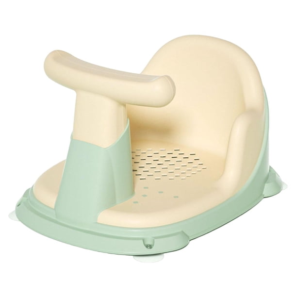 Lindo Asiento De Bañera Antideslizante Silla De Apoyo Con Ventosa Para Baño De Bebé Verde