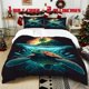 thumbnail image 1 of 3pcs Turtles Themed Printed Bedding Set Soft Duvet Cover with 2 Pillowcases All Season Comfort, 1 of 5