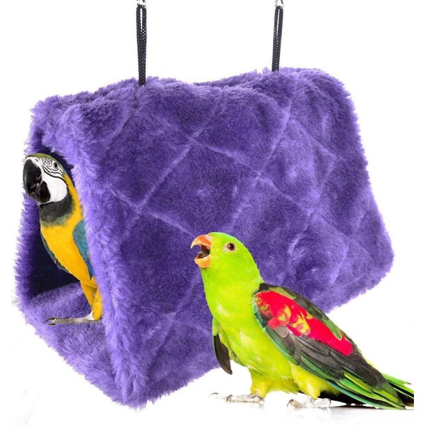 Hamaca colgante para loros, cueva, jaula, nido de pájaro, cabaña de peluche, tienda de campaña, cálida casa nido de invierno para pájaros o jaula, juguete para guacamayos, periquitos, cacatúas, canari