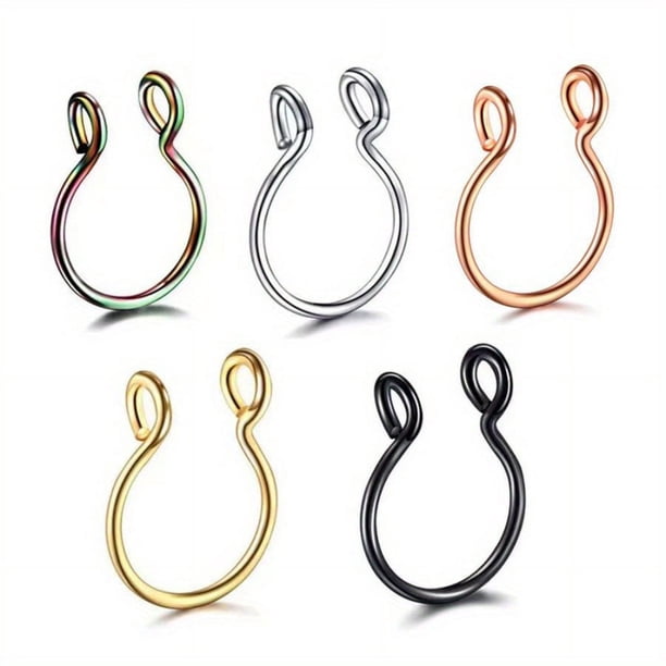3/5pcs Stainless Steel Septal Ring Clip for Unisex - Non-Piercing Body Jewelry for a Natural Look