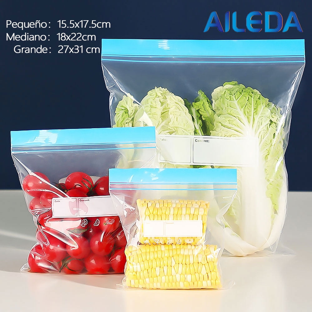 Aileda 15 Bolsas Con Cierre Hermético Para Alimentos 27x31cms (l)