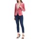 thumbnail image 2 of Blazer de Terciopelo para Mujer Estilo INSPIRE CHIC Color Sólido Cuello Chal Un Botón Chaqueta de Traje para el Trabajo M Rosa, 2 of 7