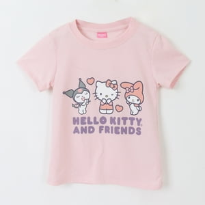 Polera Manga Corta Niña Rosado Friends & Hello Kitty