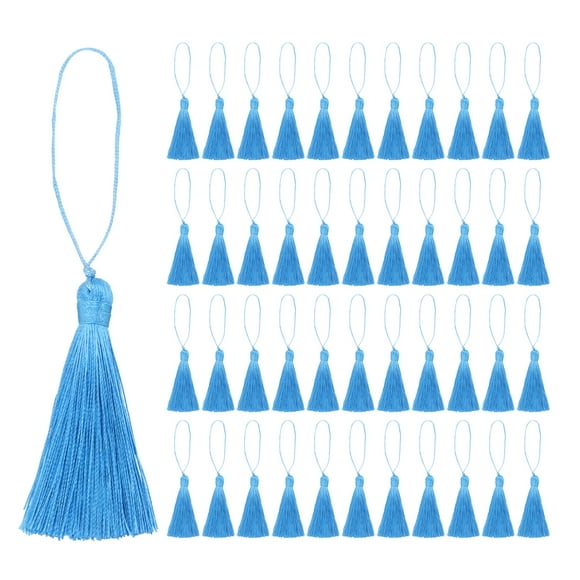 Mini Silky Bookmark Tassels Uxcell Azul Lago
