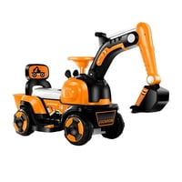 Excavadora Eléctrica Montable Luces Música Lubabycas Naranja