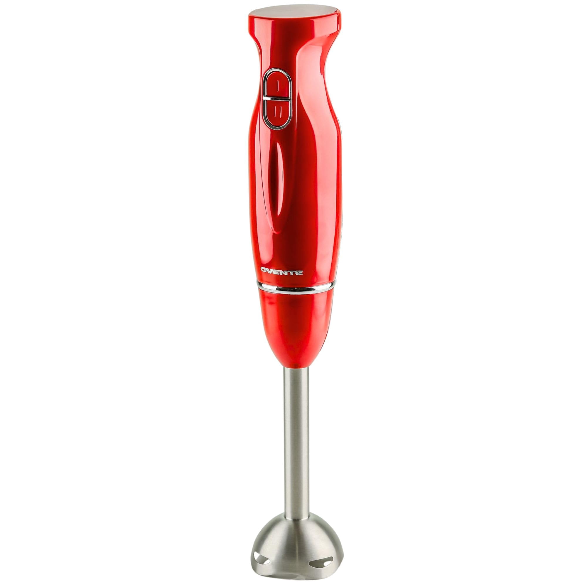 Batidora De Mano Ovente Immersion 300w, 2 Velocidades, Acero Inoxidable, Color Rojo