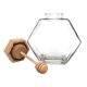 thumbnail image 2 of Tarro Hexagonal Transparente Con Varilla Agitadora De Madera Para Mesa De Comedor 380ml, 2 of 5