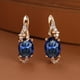thumbnail image 1 of 18K Gold Plated Blue Sapphire Stud Earrings - Trendy Women's Anniversary Jewelry with Oval Cut White Blue Red Pink Stones, 1 of 5