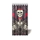 thumbnail image 1 of Cortina de ducha con diseño de calavera divertida y ganchos, tamaño 36 x 72 pulgadas, 1 of 3
