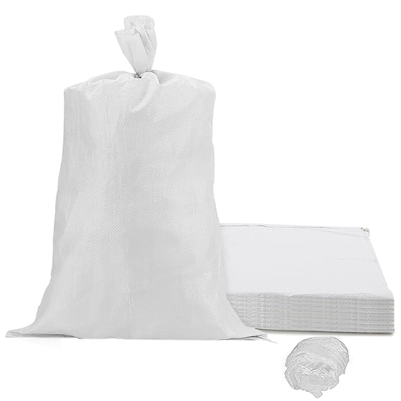 Sacos de arena SHEUTSAN de polipropileno blanco, 40 unidades, 45 x 75 cm, con cuerda