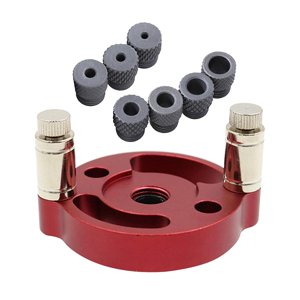 Magideal - Kit De Plantilla De Espiga Autocentrante Vertical De 2/3/4/5/6/8/10 Mm, Perforadora Vertical Para Madera Con Bujes De Perforación Para Carpintería De Opción 1 Rojo