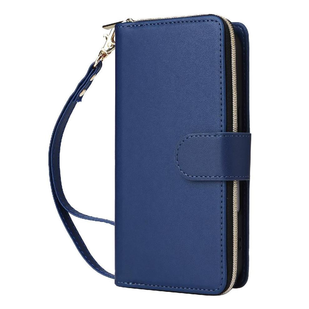 Foxdock - Funda Cartera Con Cremallera Y Correa Para Samsung Galaxy A24 4g Soporte Y Tarjetero Azul
