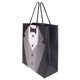thumbnail image 2 of moda compras de esmoquin de papel bolsas de regalo de boda bolsa de regalo con mango negro, 2 of 3