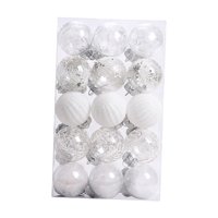 Magideal - 30 Delicados Adornos De Bolas De Navidad Decoraciones Adornos Para Árboles De Navidad Bolas Decorativas Para Fiestas Compromiso Navidad Interior Hogar Blanco