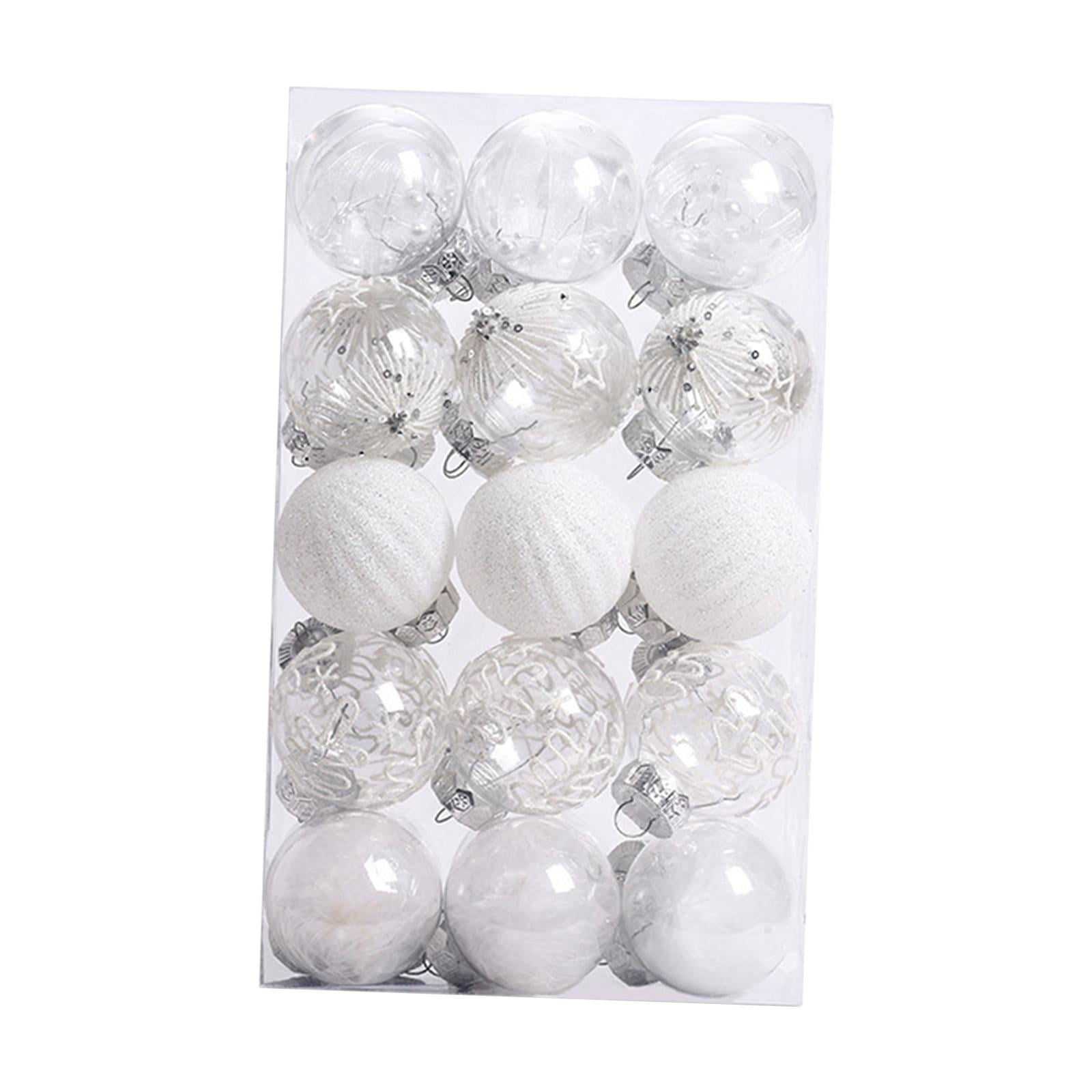 Magideal - 30 Delicados Adornos De Bolas De Navidad Decoraciones Adornos Para Árboles De Navidad Bolas Decorativas Para Fiestas Compromiso Navidad Interior Hogar Blanco