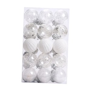 Magideal - 30 Delicados Adornos De Bolas De Navidad Decoraciones Adornos Para Árboles De Navidad Bolas Decorativas Para Fiestas Compromiso Navidad Interior Hogar Blanco