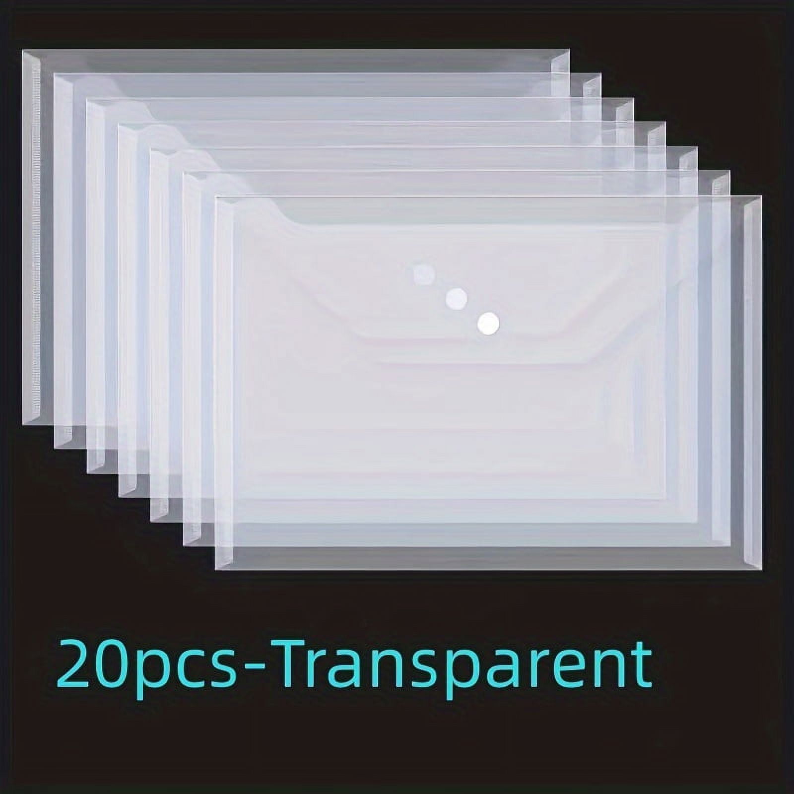20 Pack A4 Size Transparent Reusable Waterproof Plastic Envelope ...