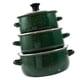 thumbnail image 2 of Olla De Esmalte De 3 Piezas Con Tapa, Resistente, Para Cocinar A Fuego Lento, Para Uso Doméstico O Restaurante, Color Verde, 2 of 5