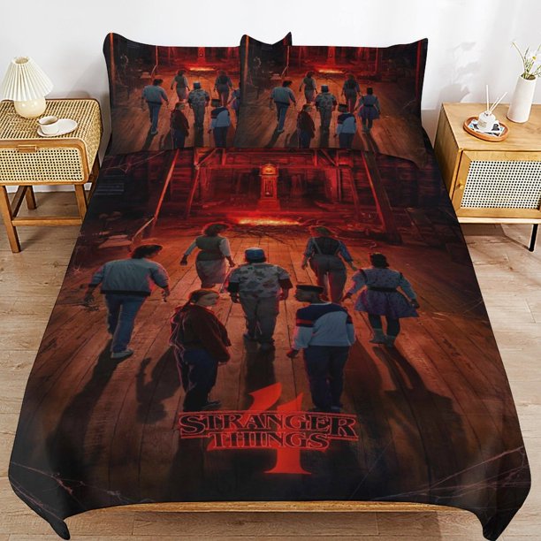Stranger-Things Stranger-Things Bedding Set Sheet Set for Kids Adults,All Season Lightweight