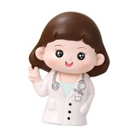 Bothyi - Doctor Statue Mini Cake Decoration Cake Topper Para La Sala De Estar Festival De Escritorio Doctor Femenina