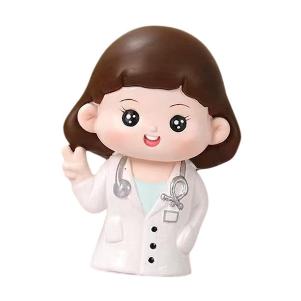 Doctor Statue Mini Cake Decoration Cake Topper Para La Sala De Estar Festival De Escritorio Doctor Femenina