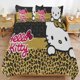 thumbnail image 2 of Leopard print Hello Kitty Bedding Set for Girls Kids Teen Tween Ultra Soft Microfiber Comforter Set Twin Size with 3-Pieces Comforters Bed Sets Bedroom Decor Bed Sheets, 2 of 5