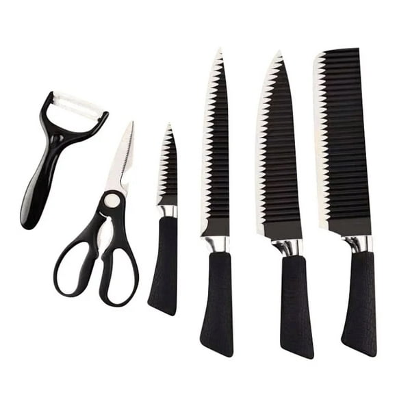 Set de 6 Cuchillos de Cocina Tijeras Pelador Carnicero