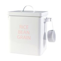 Magideal - De Almacenamiento De Alimentos Hermético Con Tapa Y Contenedor De Polvo De Lavandería Multipropósito De Gran Capacidad Para Grano Cereal Blanco