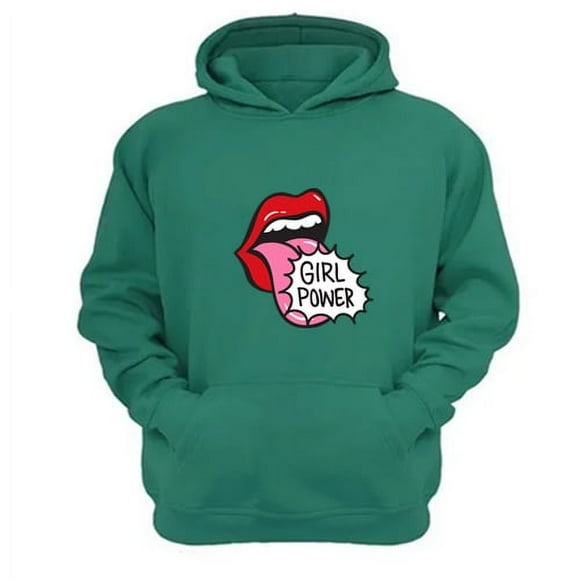 Polerón Canguro Girl Power Verde Aguamarina Talla Xs Unisex