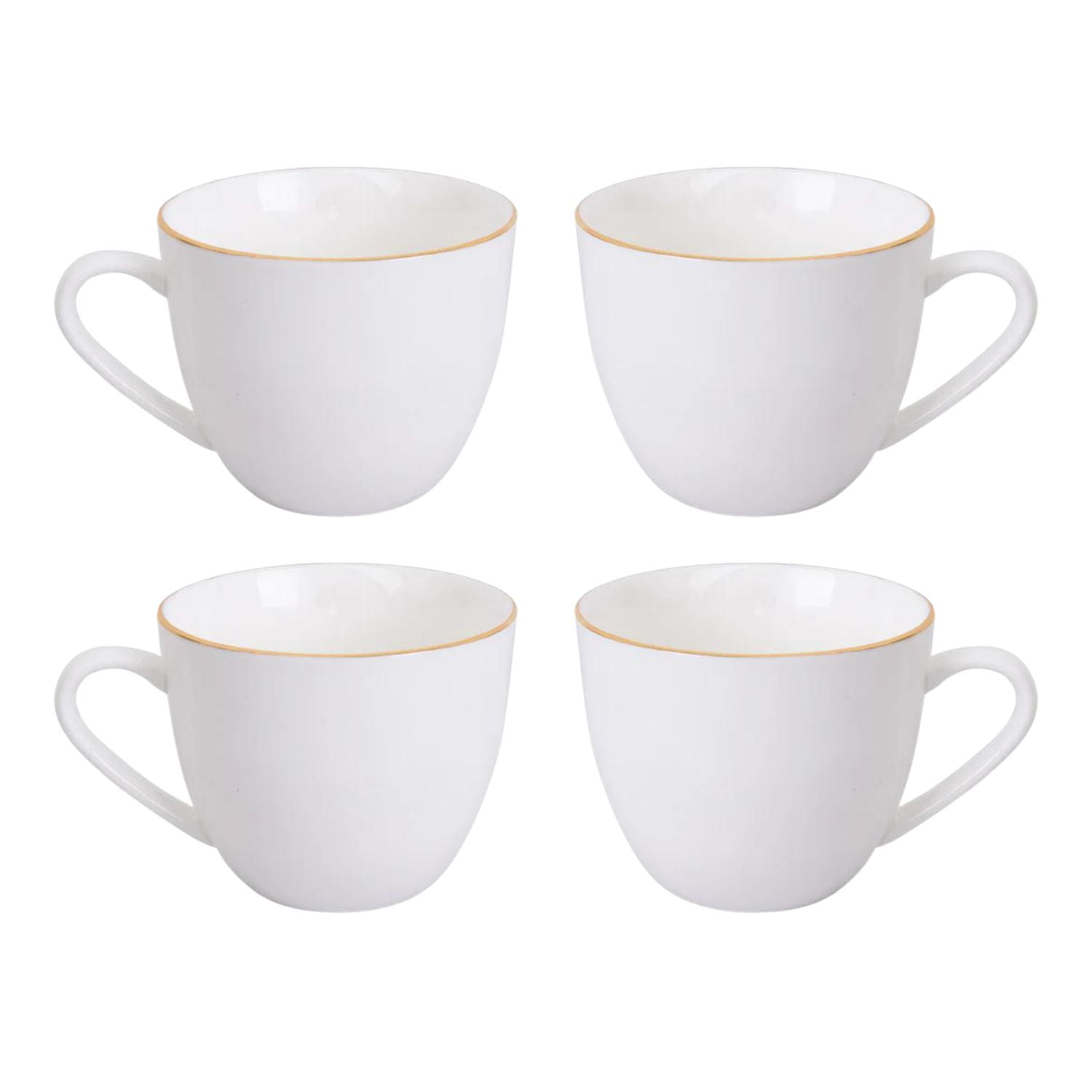 Disparo - Set 4 Tazas De Te 260ml Royal Borde Dorado Menaje Cocina