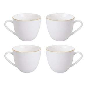 Disparo - Set 4 Tazas De Te 260Ml Royal Borde Dorado Menaje Cocina