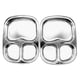 thumbnail image 1 of Juego de 2 bandejas Divided Plate Fam de acero inoxidable con 3 compartimentos, 1 of 9