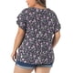 thumbnail image 3 of Agnes Orinda Blusa de Mujer Talla Grande Estampado Floral de Escuela Colegio Cuello Redondo Bohemio Mangas de Tulipán Tops Casuales de Verano 3X Púrpura, 3 of 5