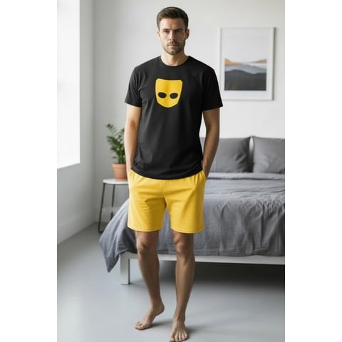 Kowhai - Pijama Hombre Estampado Mask Negro S