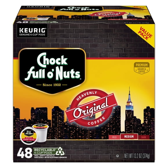 Cápsulas de Café Chock Full o' Nuts K-Cup Tostado Medio 48 unidades